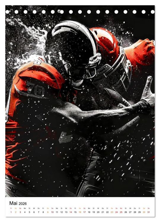 Produktbild: American Football - coole M&auml;nner (Tischkalender 2026 DIN A5 hoch), CALVENDO Monatskalender