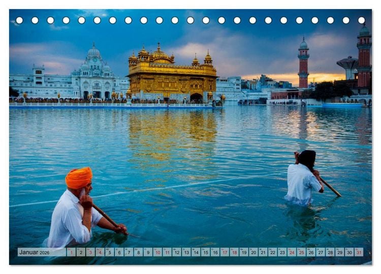 Produktbild: Indien - Spektakel der Farben (Tischkalender 2026 DIN A5 quer), CALVENDO Monatskalender