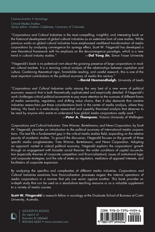 Produktbild: Fitzgerald, S: Corporations and Cultural Industries