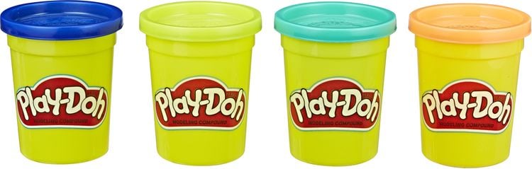 Produktbild: Hasbro - Play-Doh 4er Pack Wild dunkelblau, limettengrün, türkis und orange