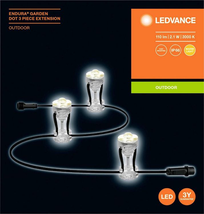 Produktbild: LEDVANCE 4058075478510 Endura Garden Dot LED-Lichterkette LED 2.1W Transparent