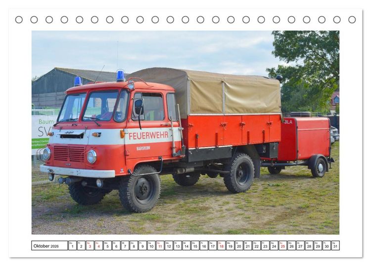 Produktbild: Einsatzfahrzeuge der DDR (Tischkalender 2026 DIN A5 quer), CALVENDO Monatskalender