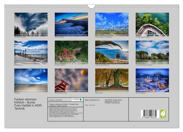 Produktbild: Farben stimmen fr&ouml;hlich - Bunte Foto-Vielfalt in HDR-Technik (Wandkalender 2027 DIN A3 quer), CALVENDO Monatskalender