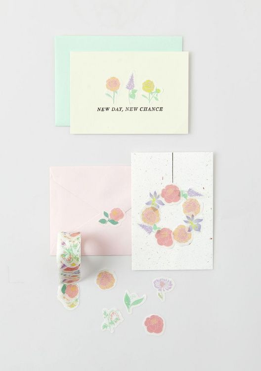Produktbild: Washi Sticker Blumen, Pastell , The Sky is the Limit, 200 Stk/Rolle