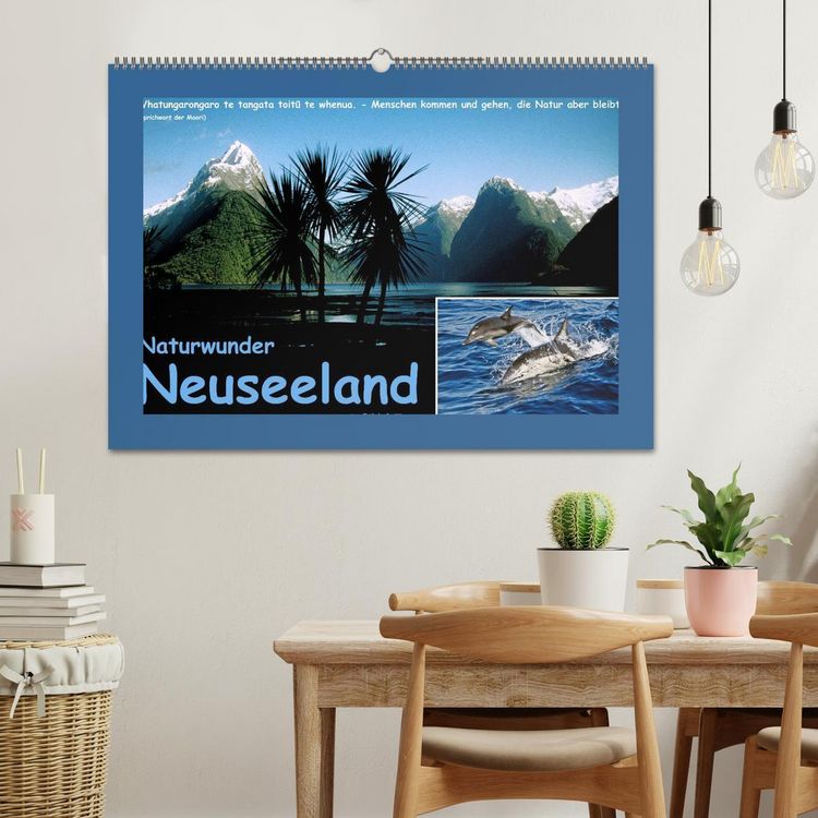 Produktbild: Naturwunder Neuseeland - in Bild und Text (Wandkalender 2026 DIN A2 quer), CALVENDO Monatskalender