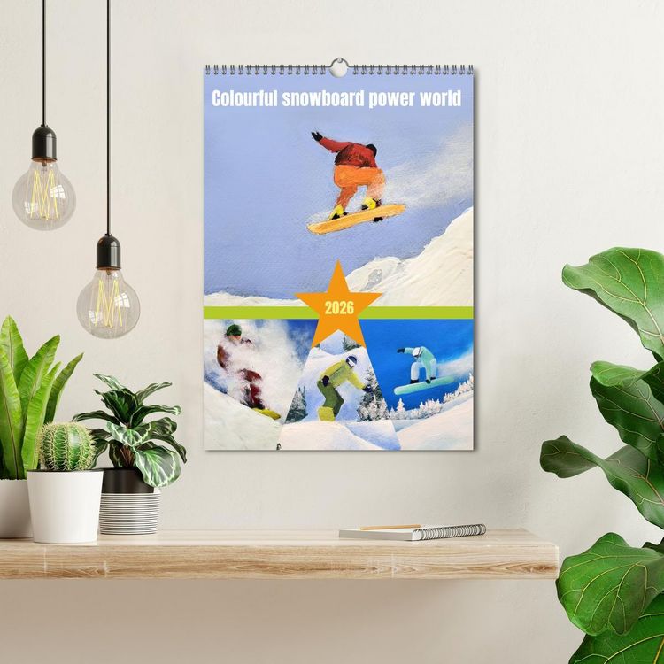 Produktbild: Colourful snowboard power world (Wall Calendar 2026 DIN A3 portrait), CALVENDO 12 Month Wall Calendar
