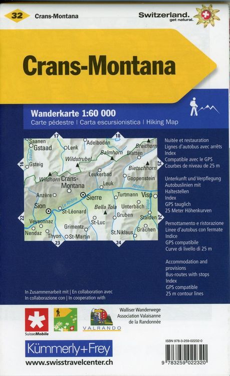Produktbild: KuF Schweiz Wanderkarte 32 Crans-Montana