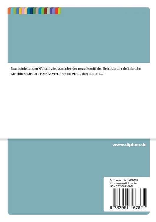Produktbild: M&ouml;glichkeiten der Weiterentwicklung des HMB-W Verfahrens im Fokus von demenziellen Erkrankungen