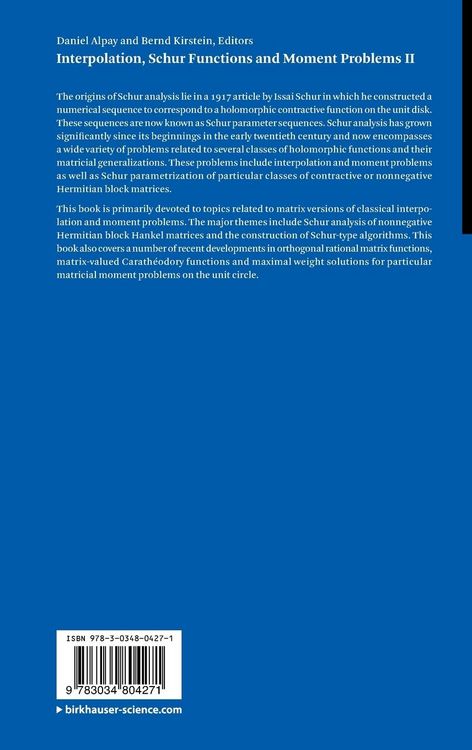Produktbild: Interpolation, Schur Functions and Moment Problems II