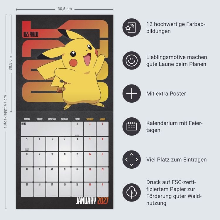 Produktbild: Pok&eacute;mon Broschurkalender 2027