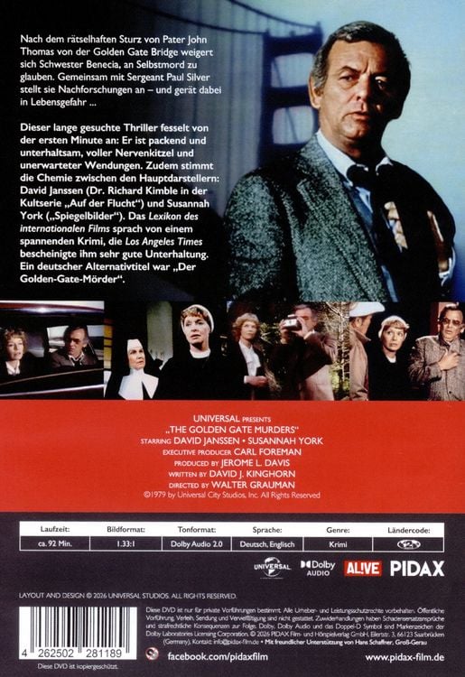 Produktbild: Mord auf der Golden Gate Br&uuml;cke / Packender Kult-Thriller mit Starbesetzung (Pidax Film-Klassiker)