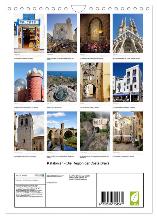 Produktbild: Katalonien - Die Region der Costa Brava (Wandkalender 2026 DIN A4 hoch), CALVENDO Monatskalender