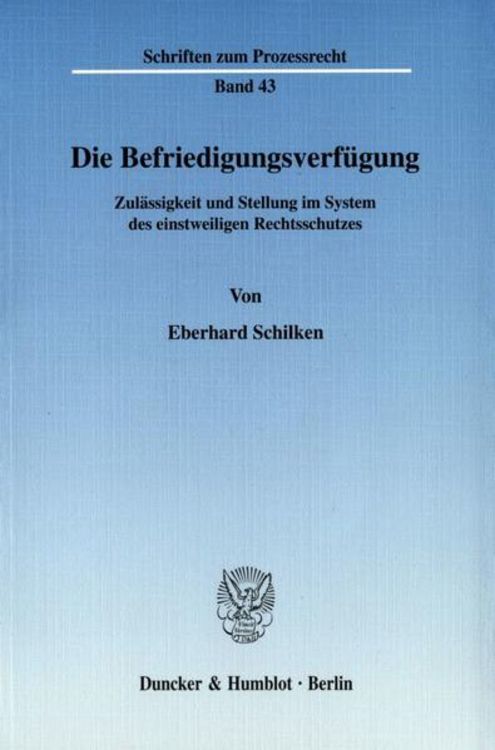 Produktbild: Die Befriedigungsverf&uuml;gung.