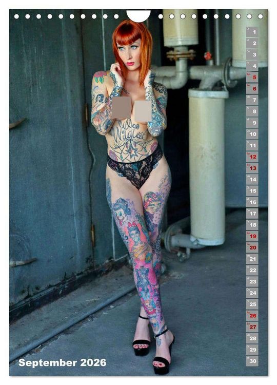Produktbild: Beauty Tattoo Girls (Wandkalender 2026 DIN A4 hoch), CALVENDO Monatskalender