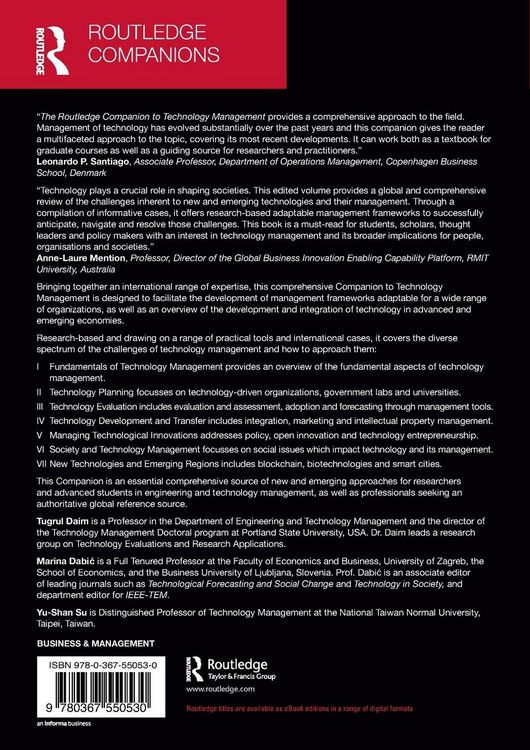Produktbild: The Routledge Companion to Technology Management