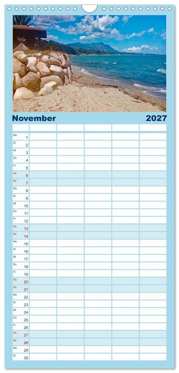 Produktbild: Familienplaner 2027 - Korsika - Farben einer wilden Sch&ouml;nheit mit 5 Spalten (Wandkalender, 21 x 45 cm) CALVENDO