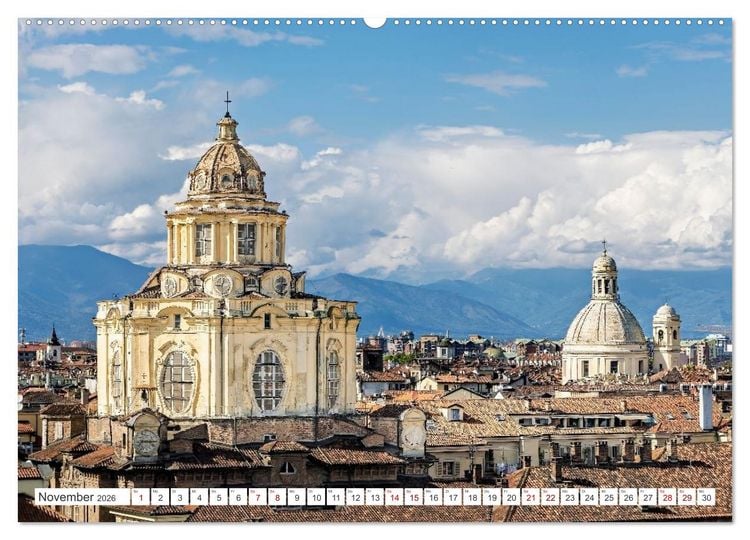 Produktbild: Turin - Zwischen Kaffeeh&auml;usern und K&ouml;nigsschl&ouml;ssern (Wandkalender 2026 DIN A2 quer), CALVENDO Monatskalender