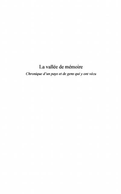 Produktbild: La vallee de memoire