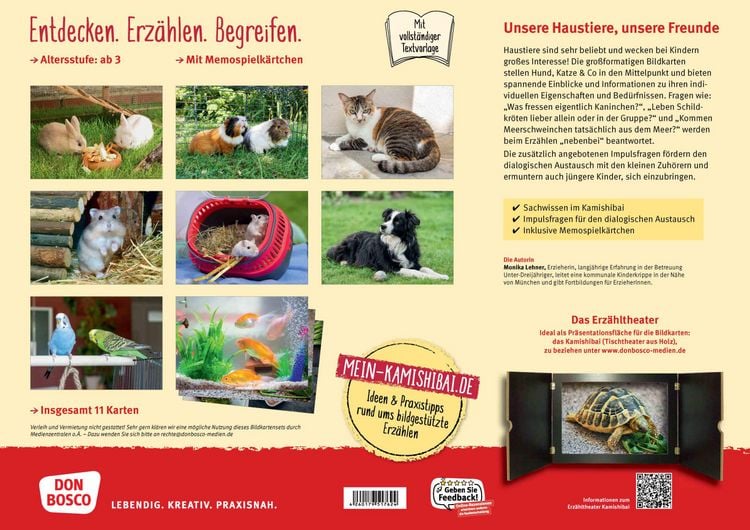 Produktbild: Hund, Katze und Kaninchen. Unsere Haustiere. Kamishibai Bildkarten und Memo-Spiel