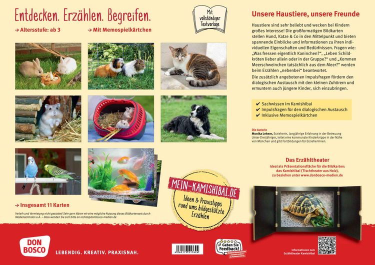 Produktbild: Hund, Katze und Kaninchen. Unsere Haustiere. Kamishibai Bildkarten und Memo-Spiel