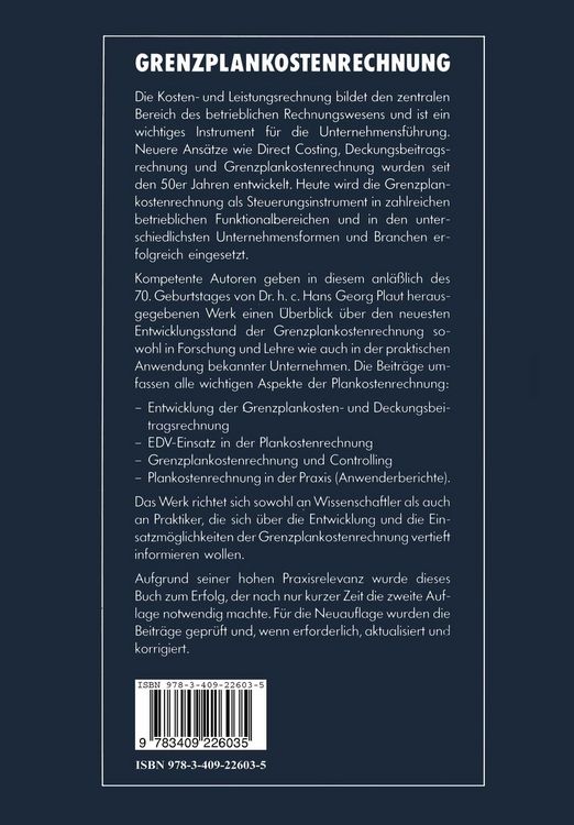 Produktbild: Grenzplankostenrechnung