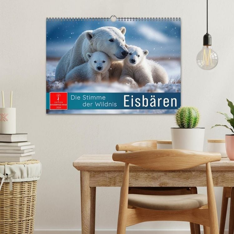 Produktbild: Eisb&auml;ren - die Stimme der Wildnis (Wandkalender 2026 DIN A3 quer), CALVENDO Monatskalender