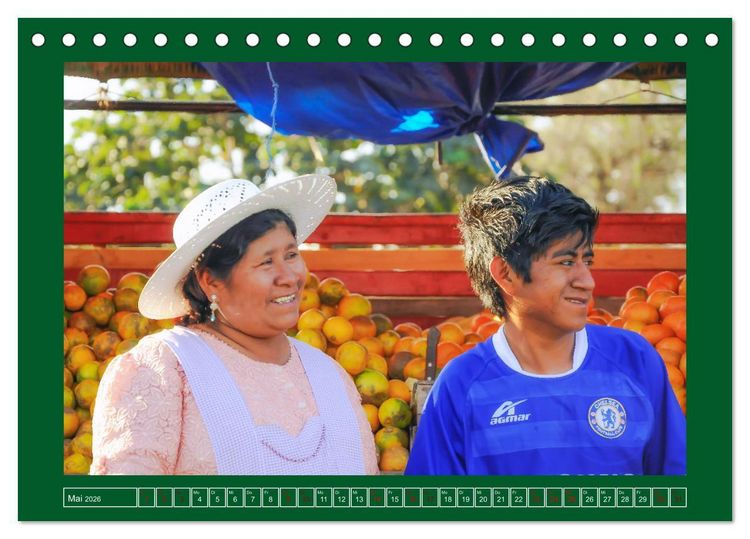Produktbild: Bolivien - Marktimpressionen (Tischkalender 2026 DIN A5 quer), CALVENDO Monatskalender