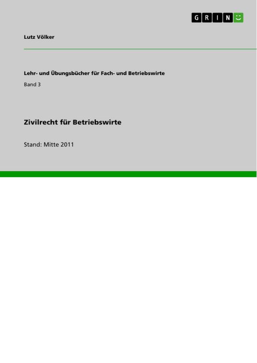 Produktbild: Zivilrecht f&uuml;r Betriebswirte