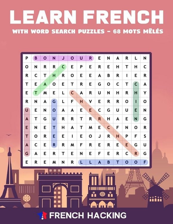 Produktbild: Learn French With Word Search Puzzles - 68 Mots M&ecirc;l&eacute;s