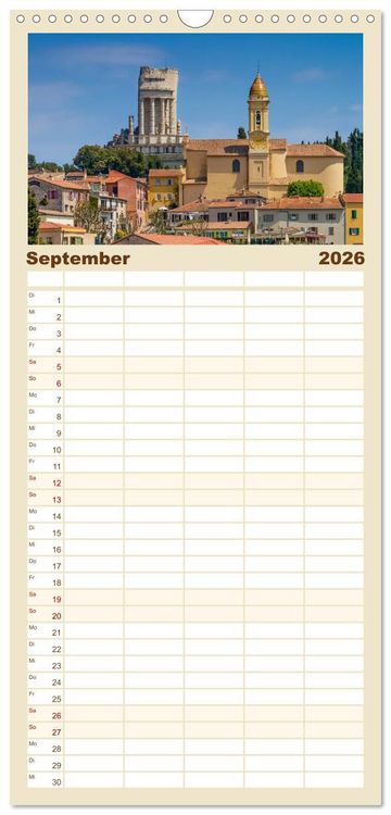 Produktbild: Familienplaner 2026 - C&Ocirc;TE D&rsquo;AZUR Bezaubernde Orte mit 5 Spalten (Wandkalender, 21 x 45 cm) CALVENDO