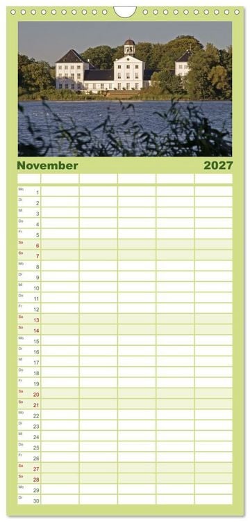 Produktbild: Familienplaner 2027 - Schl&ouml;sser in D&auml;nemark mit 5 Spalten (Wandkalender, 21 x 45 cm) CALVENDO