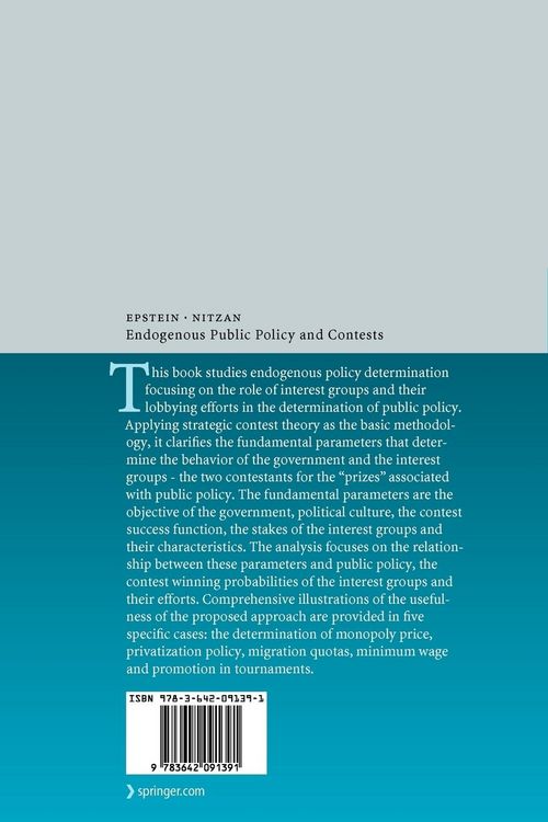Produktbild: Endogenous Public Policy and Contests