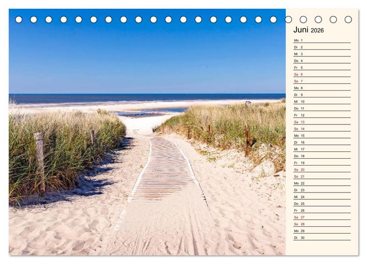 Produktbild: Langeoog Geburtstagskalender (Tischkalender 2026 DIN A5 quer), CALVENDO Monatskalender