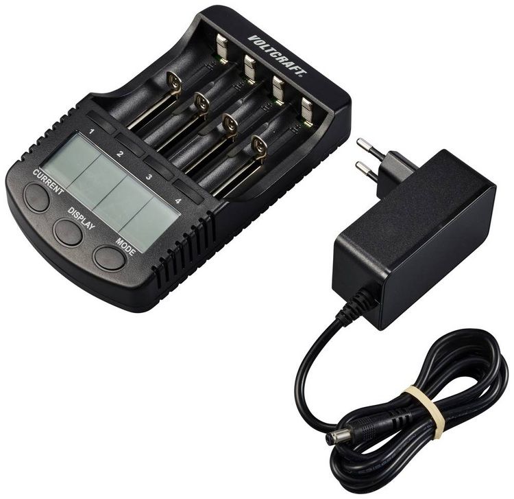 Produktbild: VOLTCRAFT CC-2 Rundzellen-Ladeger&auml;t NiMH, NiCd, LiIon Mignon (AA), Micro (AAA), Baby (C), Sub-C, 26650, 26500, 18650, 17670