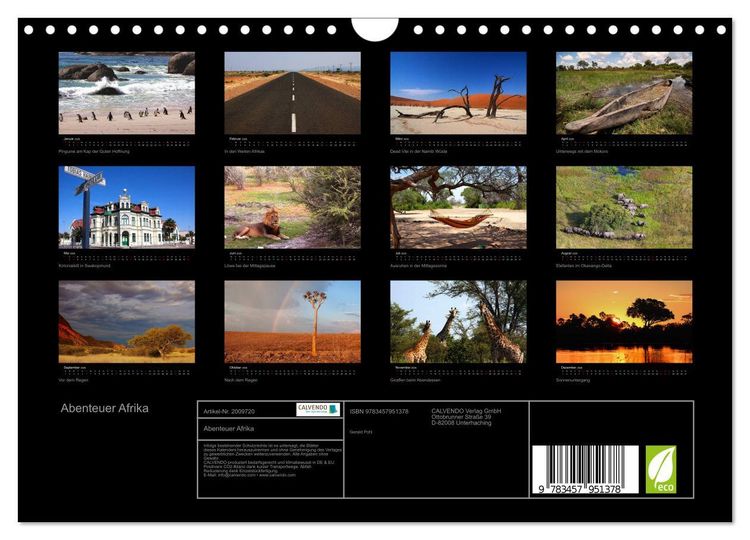 Produktbild: Abenteuer Afrika (Wandkalender 2026 DIN A4 quer), CALVENDO Monatskalender