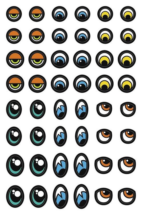 Produktbild: URSUS Dekorationsartikel Sticker Augen, bunt, 100 selbstklebende Stiker