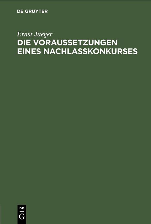 Produktbild: Die Voraussetzungen eines Nachla&szlig;konkurses