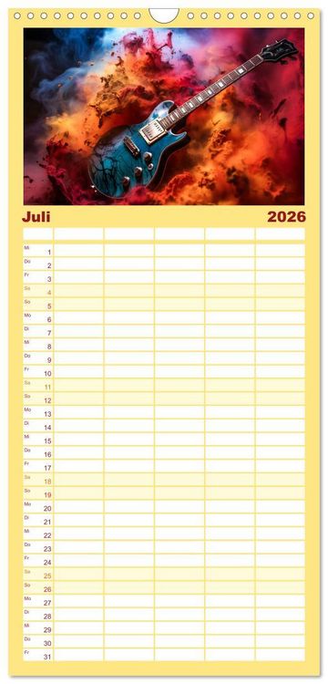 Produktbild: Familienplaner 2026 - Konzert der Farben mit 5 Spalten (Wandkalender, 21 x 45 cm) CALVENDO