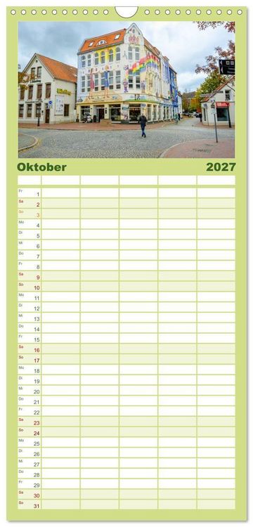 Produktbild: Familienplaner 2027 - Ein Blick auf Leer (Ostfriesland) mit 5 Spalten (Wandkalender, 21 x 45 cm) CALVENDO