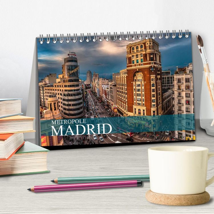 Produktbild: Metropole Madrid (Tischkalender 2026 DIN A5 quer), CALVENDO Monatskalender