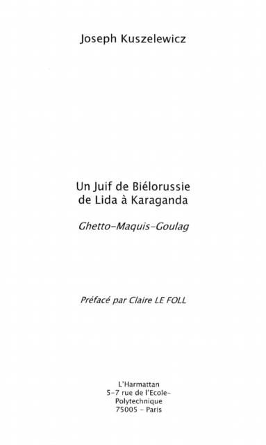 Produktbild: Juif De Bielorussie De Lida a Karaganda
