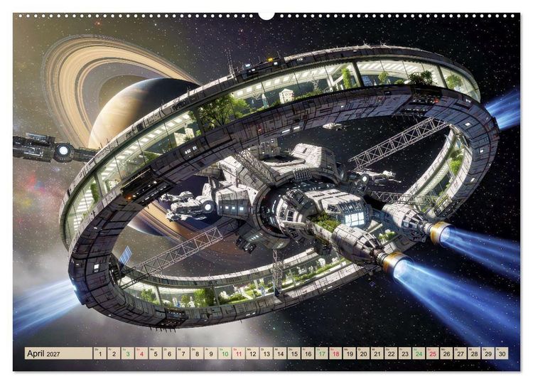 Produktbild: Gravitations-Raumschiffe (Wandkalender 2027 DIN A2 quer), CALVENDO Monatskalender