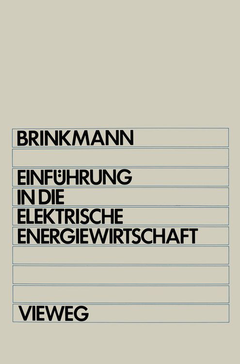 Produktbild: Einf&uuml;hrung in die elektrische Energiewirtschaft