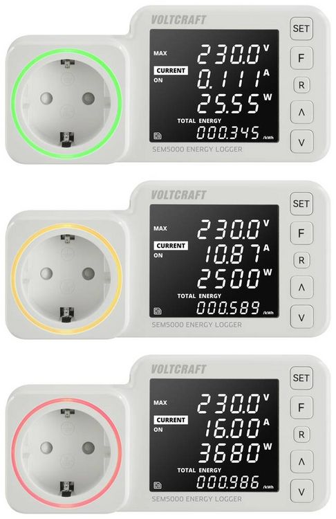 Produktbild: VOLTCRAFT SEM5000 Energiekosten-Messger&auml;t Kostenprognose, Alarmfunktion, Stromtarif einstellbar, Datenloggerfunktion
