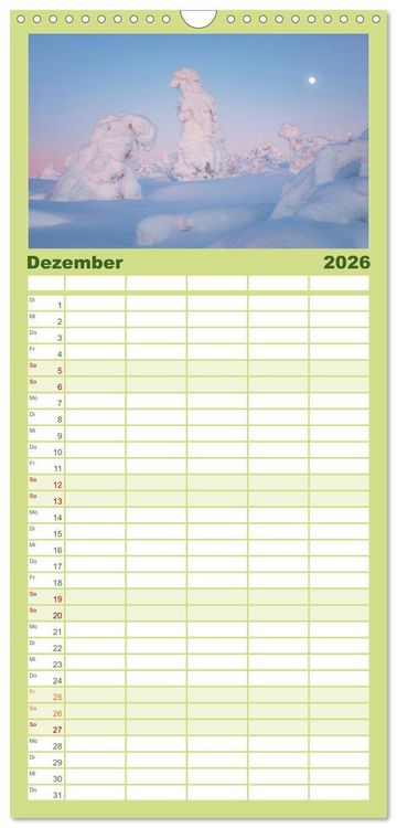 Produktbild: Familienplaner 2026 - Stille Naturmomente mit 5 Spalten (Wandkalender, 21 x 45 cm) CALVENDO