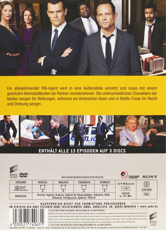 Produktbild: Battle Creek - Die komplette erste Staffel [3 DVDs]