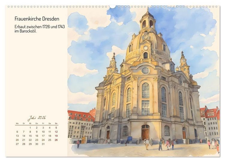 Produktbild: Deutschlands sch&ouml;nste Kirchen (hochwertiger Premium Wandkalender 2026 DIN A2 quer), Kunstdruck in Hochglanz