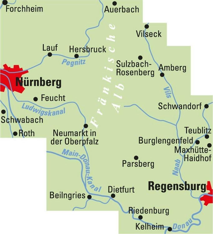 Produktbild: BVA ADFC Regionalkarte N&uuml;rnberger Land/ Oberpfalz 1:75.000