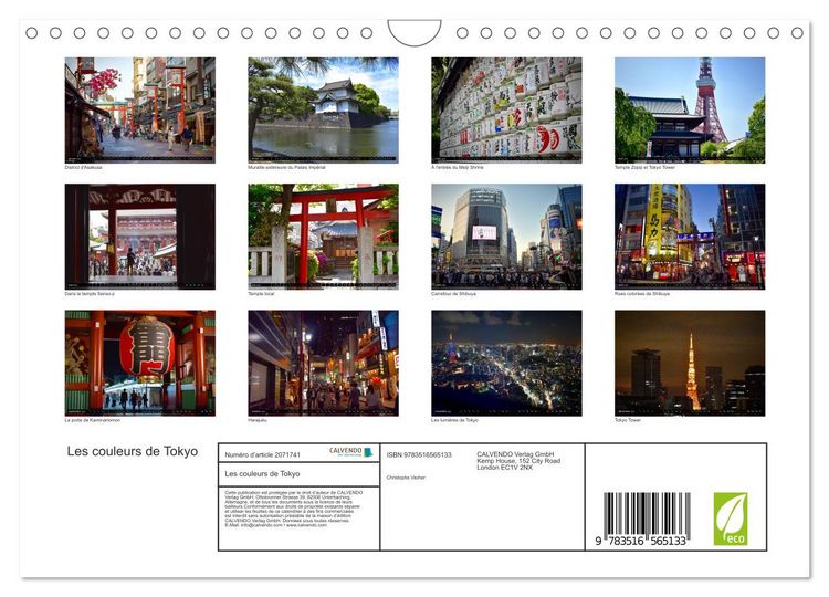 Produktbild: Les couleurs de Tokyo (Calendrier mural 2026 DIN A4 vertical), CALVENDO calendrier mensuel