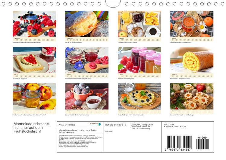 Produktbild: Marmelade schmeckt nicht nur auf dem Fr&uuml;hst&uuml;ckstisch! (Wandkalender 2022 DIN A4 quer)